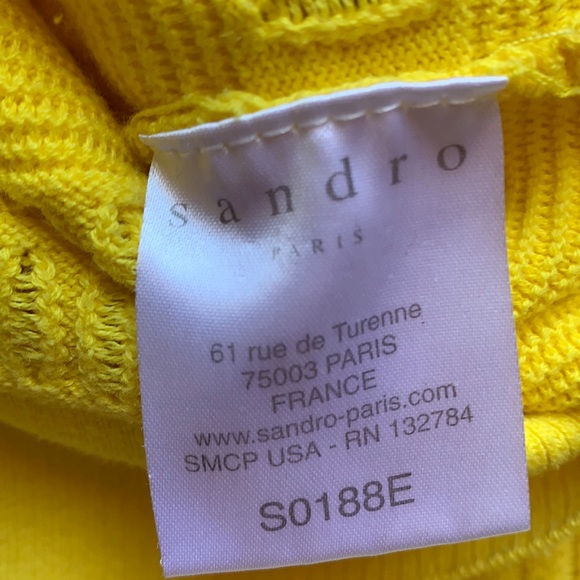 Sandro Paris Yellow Round neck Sweater medium - Picture 3 of 13